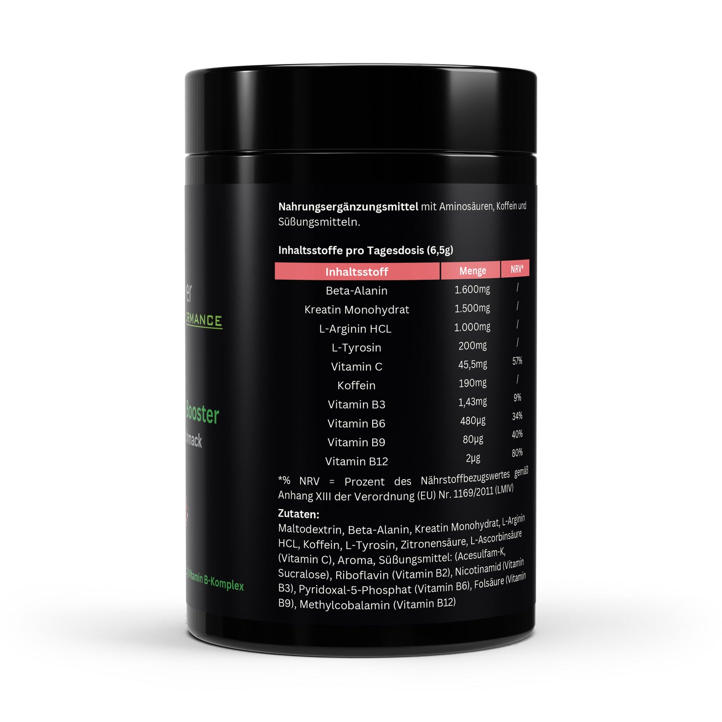 Pre-Workout Booster - Geschmack: Himbeere